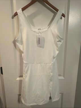 Sleeveless White Tank Dress by UNKNOWN